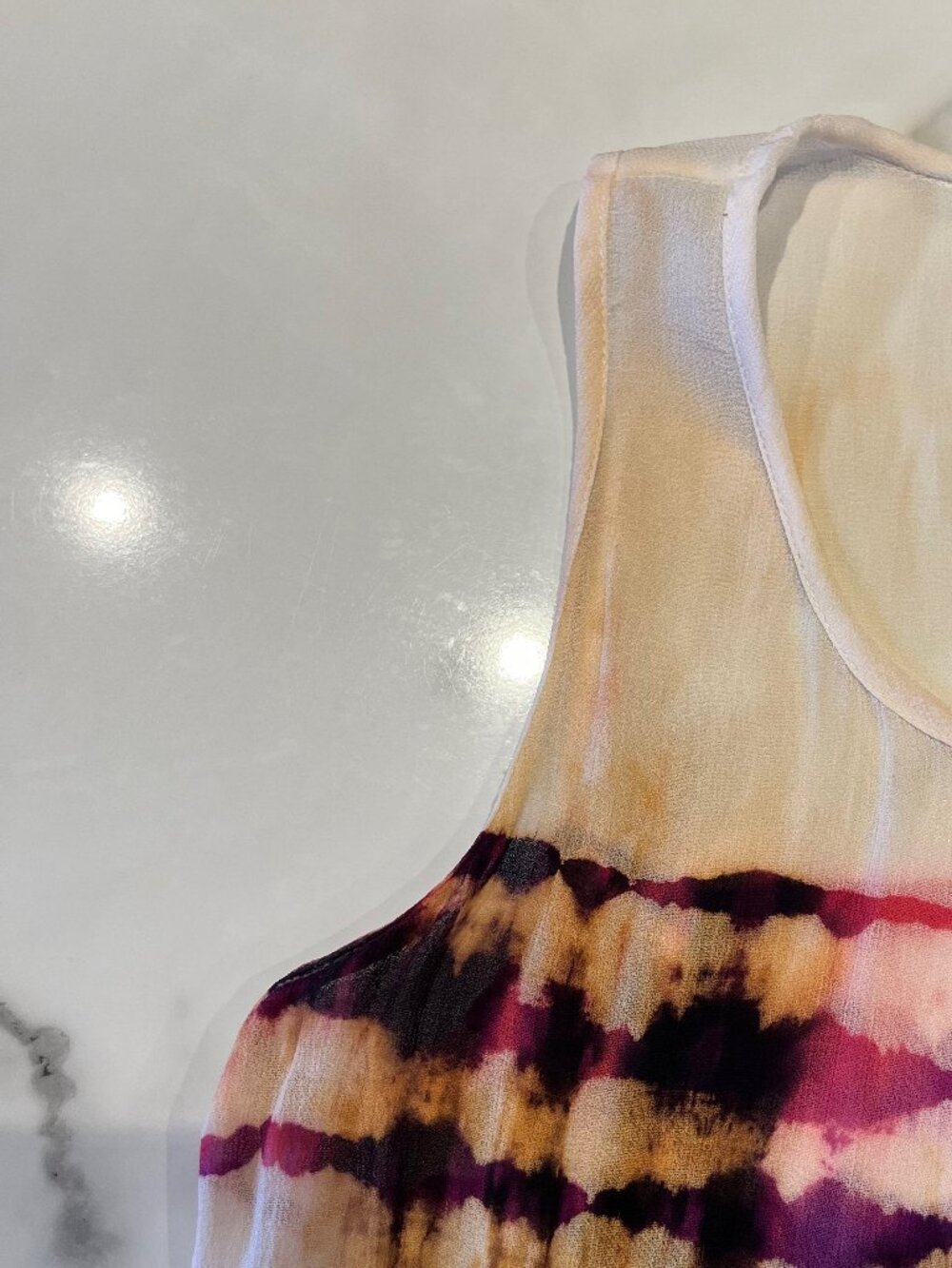 Bobeau Scoop Neck Tank Top Blouse Shibori Tie Dye Medium - Picture 4 of 12
